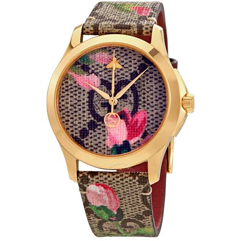 pink womens gucci watch|Gucci floral watch.